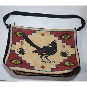 Southwestern Roadrunner Xbody  Tapestry Shoulder Bag Indian Aztec Tribal Pueblo